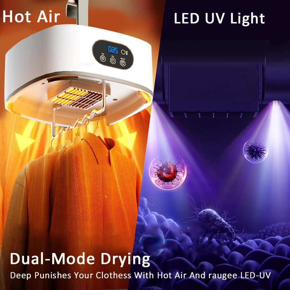 Compact Electric Clothes Dryer with Remote Control - Multifunctional & Timed Warm Laundry Solution