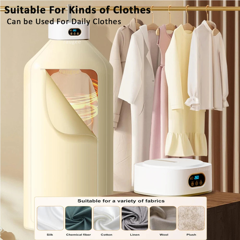 Compact Electric Clothes Dryer with Remote Control - Multifunctional & Timed Warm Laundry Solution